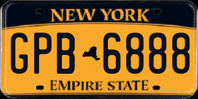 NY license plate GPB6888