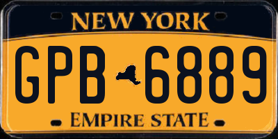 NY license plate GPB6889