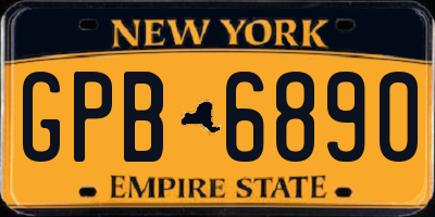 NY license plate GPB6890