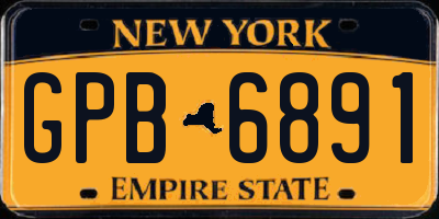 NY license plate GPB6891