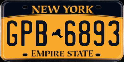 NY license plate GPB6893