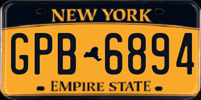 NY license plate GPB6894