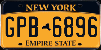 NY license plate GPB6896