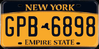NY license plate GPB6898