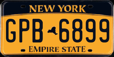 NY license plate GPB6899