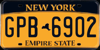 NY license plate GPB6902
