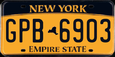 NY license plate GPB6903