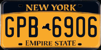 NY license plate GPB6906