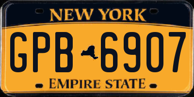 NY license plate GPB6907