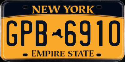 NY license plate GPB6910