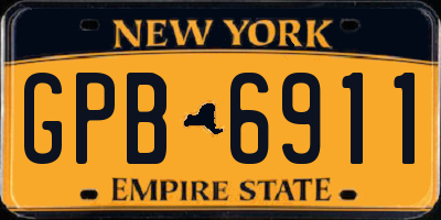 NY license plate GPB6911