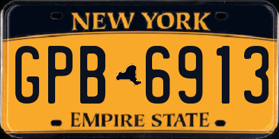 NY license plate GPB6913
