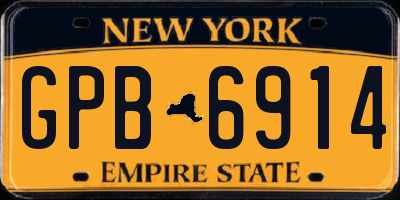 NY license plate GPB6914