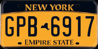 NY license plate GPB6917