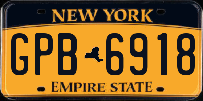 NY license plate GPB6918