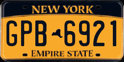 NY license plate GPB6921