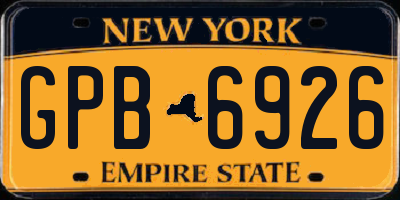 NY license plate GPB6926