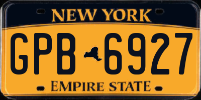 NY license plate GPB6927