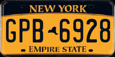 NY license plate GPB6928
