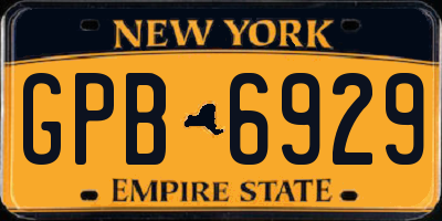 NY license plate GPB6929