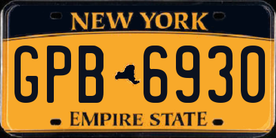 NY license plate GPB6930