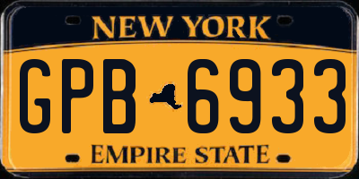 NY license plate GPB6933