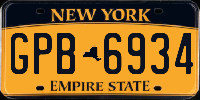 NY license plate GPB6934