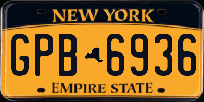 NY license plate GPB6936