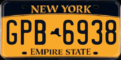 NY license plate GPB6938