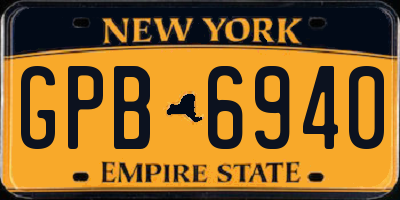 NY license plate GPB6940