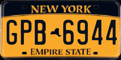 NY license plate GPB6944
