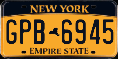 NY license plate GPB6945
