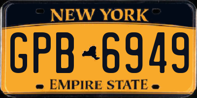NY license plate GPB6949