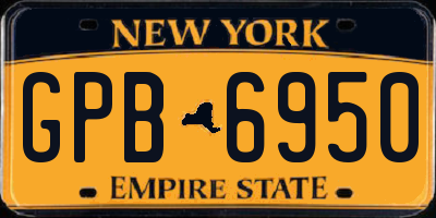 NY license plate GPB6950