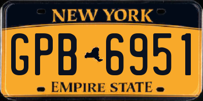 NY license plate GPB6951