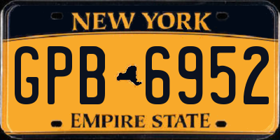 NY license plate GPB6952