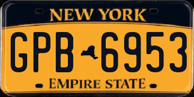 NY license plate GPB6953
