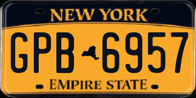 NY license plate GPB6957