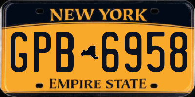 NY license plate GPB6958