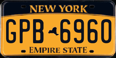 NY license plate GPB6960