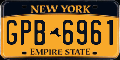 NY license plate GPB6961