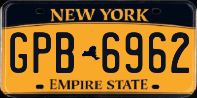 NY license plate GPB6962