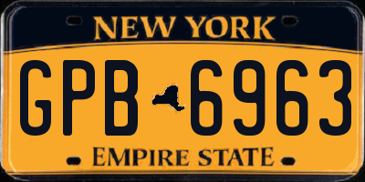 NY license plate GPB6963