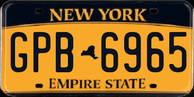NY license plate GPB6965