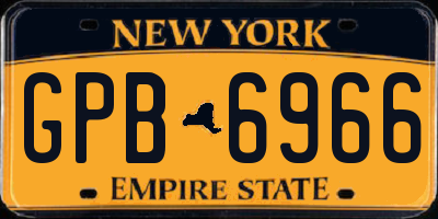 NY license plate GPB6966