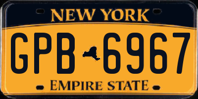 NY license plate GPB6967