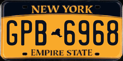 NY license plate GPB6968
