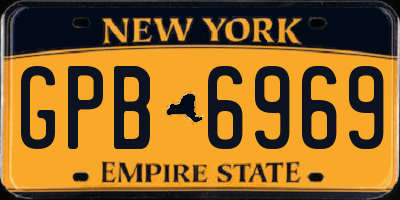 NY license plate GPB6969