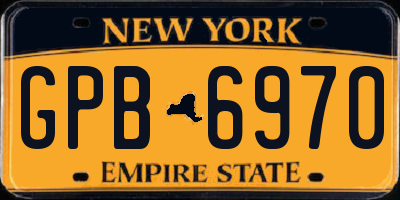 NY license plate GPB6970