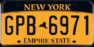 NY license plate GPB6971